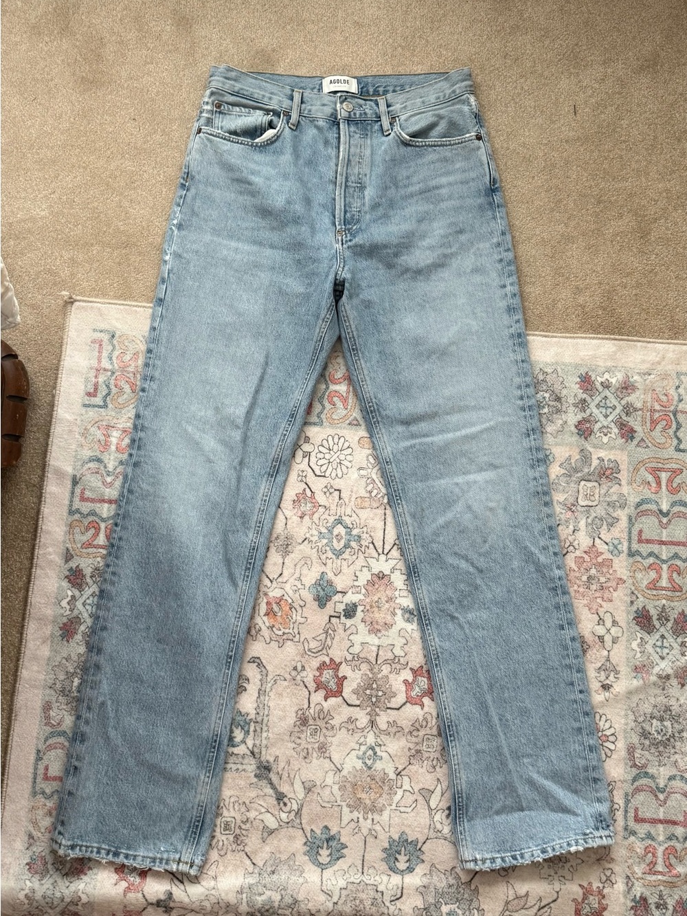 Agolde Light Blue Straight Leg Jeans